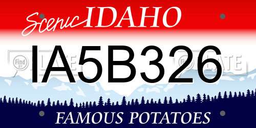 IA5B326 Idaho License Plate