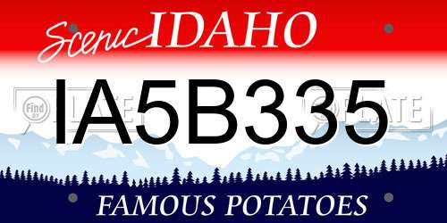 IA5B335 Idaho License Plate