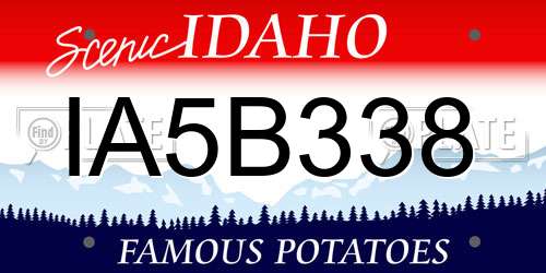 IA5B338 Idaho License Plate
