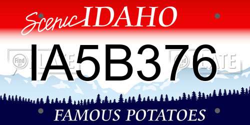 IA5B376 Idaho License Plate