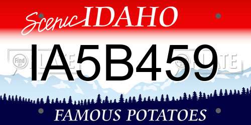 IA5B459 Idaho License Plate