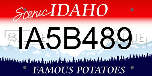 IA5B489 Idaho License Plate
