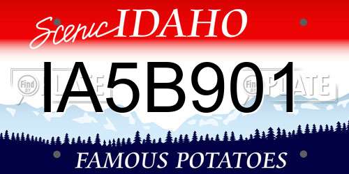 IA5B901 Idaho License Plate