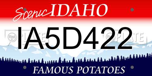 IA5D422 Idaho License Plate