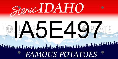 IA5E497 Idaho License Plate