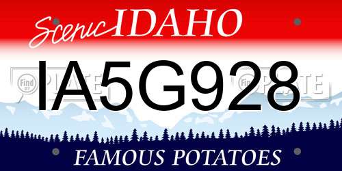 IA5G928 Idaho License Plate