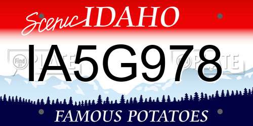 IA5G978 Idaho License Plate