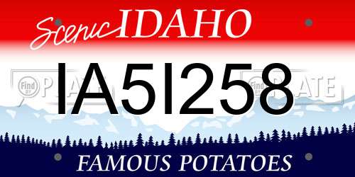 IA5I258 Idaho License Plate