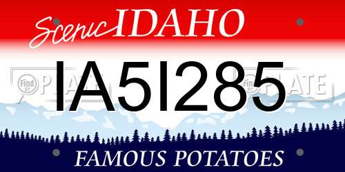 IA5I285 Idaho License Plate