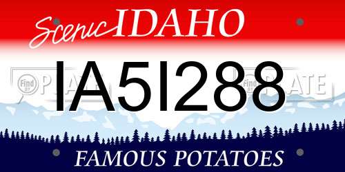 IA5I288 Idaho License Plate