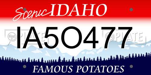 IA5O477 Idaho License Plate