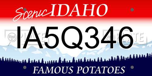 IA5Q346 Idaho License Plate