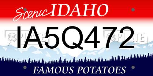 IA5Q472 Idaho License Plate