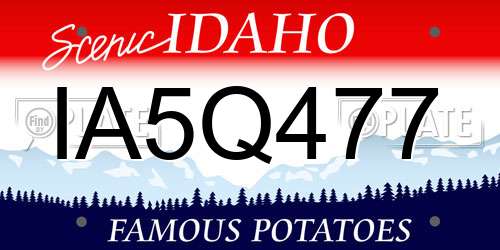IA5Q477 Idaho License Plate