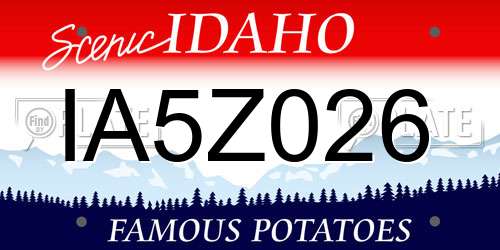 IA5Z026 Idaho License Plate