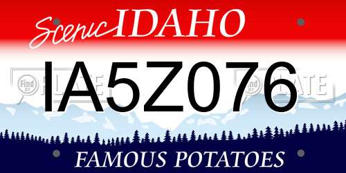 IA5Z076 Idaho License Plate