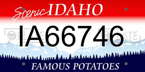 IA66746 Idaho License Plate
