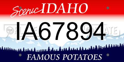 IA67894 Idaho License Plate