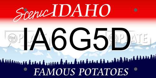 IA6G5D Idaho License Plate