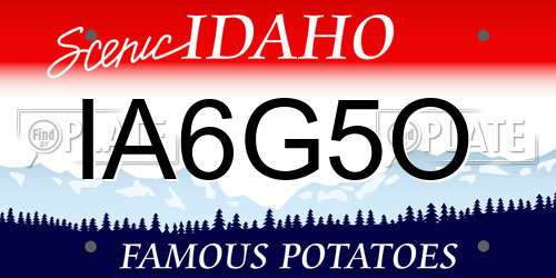 IA6G5O Idaho License Plate
