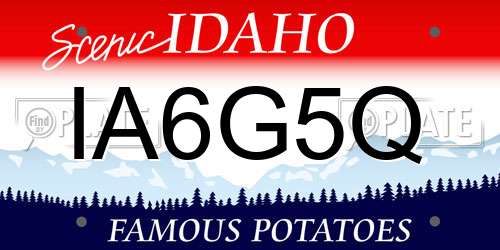 IA6G5Q Idaho License Plate