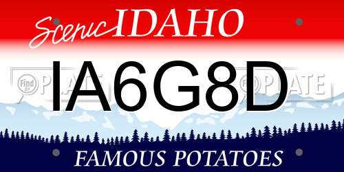 IA6G8D Idaho License Plate