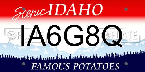 IA6G8Q Idaho License Plate