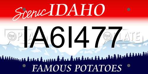 IA6I477 Idaho License Plate