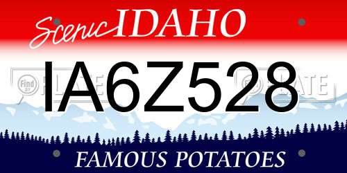 IA6Z528 Idaho License Plate