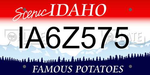 IA6Z575 Idaho License Plate