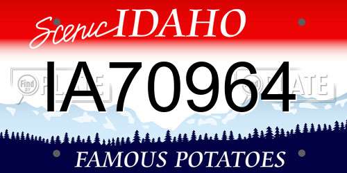 IA70964 Idaho License Plate