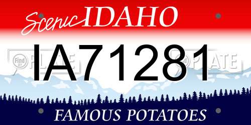 IA71281 Idaho License Plate