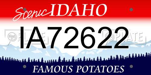 IA72622 Idaho License Plate