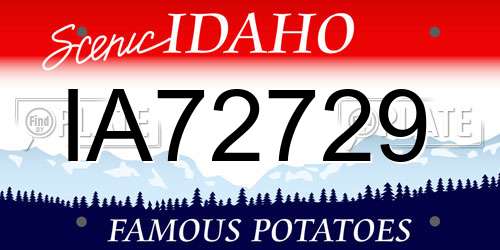 IA72729 Idaho License Plate