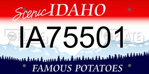 IA75501 Idaho License Plate