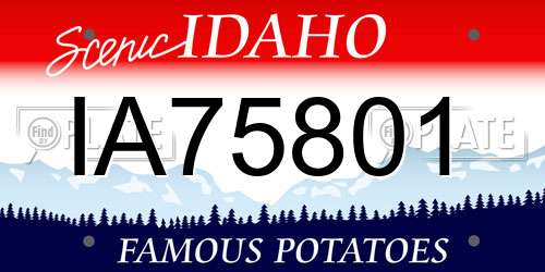 IA75801 Idaho License Plate