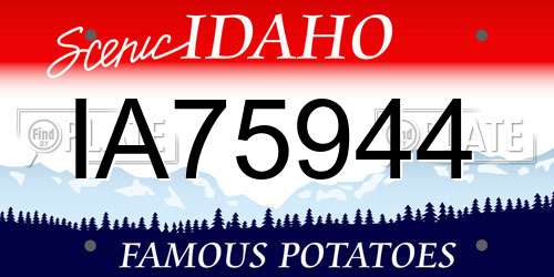 IA75944 Idaho License Plate