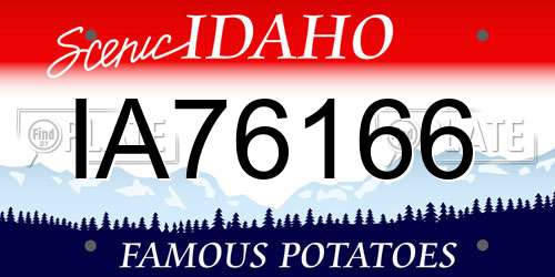 IA76166 Idaho License Plate