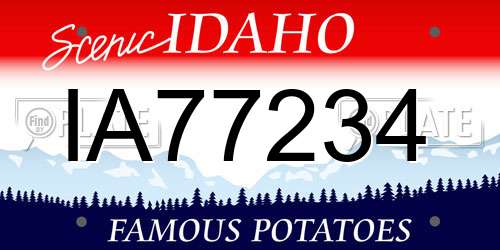 IA77234 Idaho License Plate