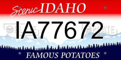 IA77672 Idaho License Plate