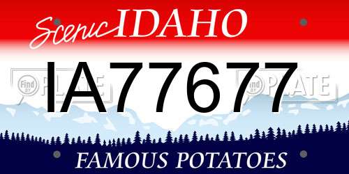 IA77677 Idaho License Plate
