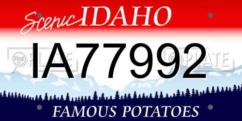 IA77992 Idaho License Plate