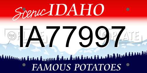 IA77997 Idaho License Plate