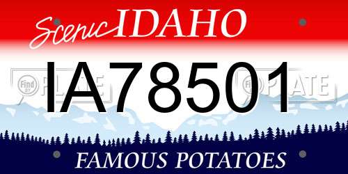 IA78501 Idaho License Plate