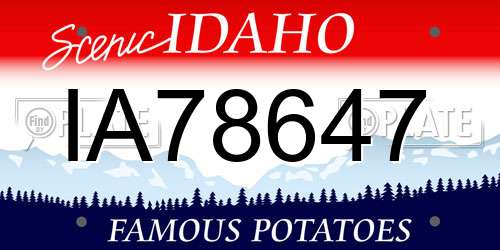 IA78647 Idaho License Plate