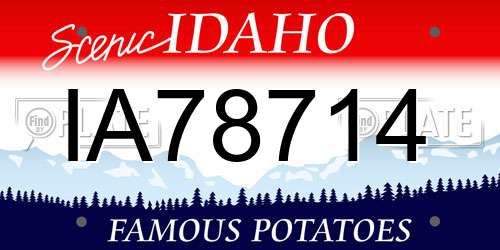 IA78714 Idaho License Plate