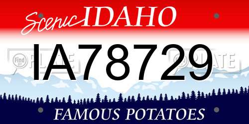 IA78729 Idaho License Plate
