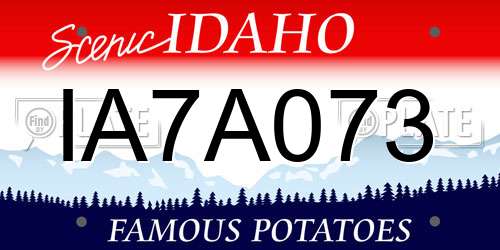 IA7A073 Idaho License Plate
