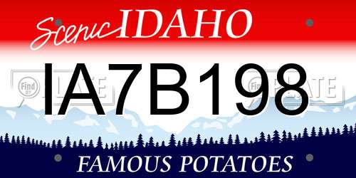 IA7B198 Idaho License Plate