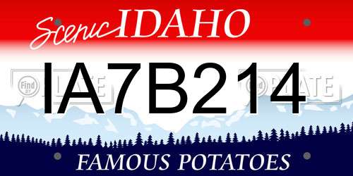IA7B214 Idaho License Plate